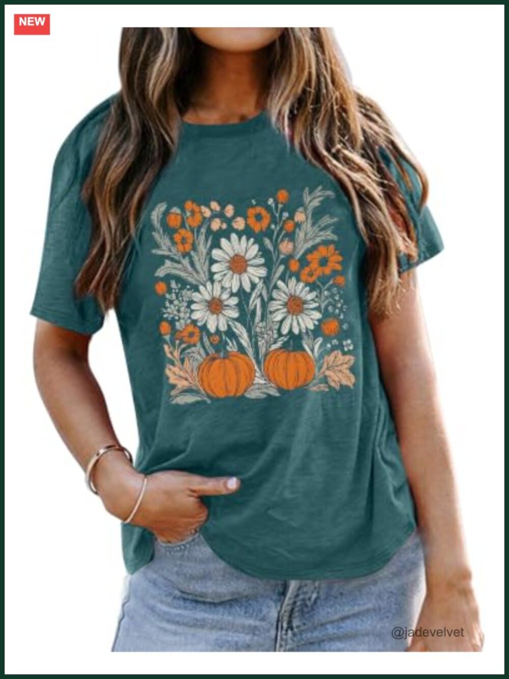 Women Halloween Ghost Graphic Tee Fall Pumpkin Floral Shirt